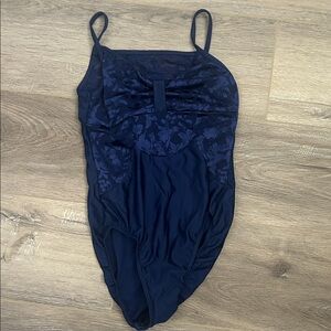 Navy Blue Floral dance leotard